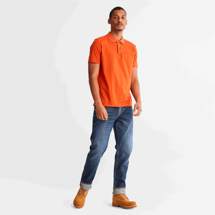 Timberland Outdoor Heritage Ek Plus Poloshirt Til Mænd I Orange
